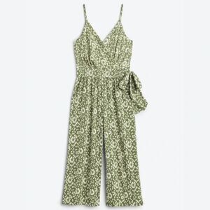 Kaileigh Rica Knit Crop Jumpsuit Size S Green Floral